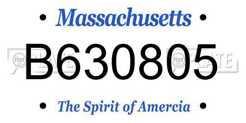 B630805 Massachusetts License Plate