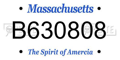 B630808 Massachusetts License Plate