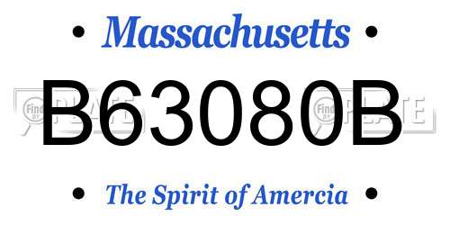 B63080B Massachusetts License Plate