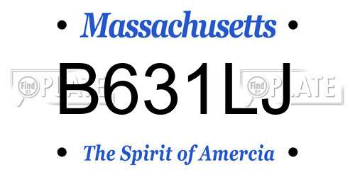 B631LJ Massachusetts License Plate