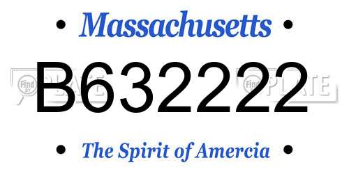 B632222 Massachusetts License Plate