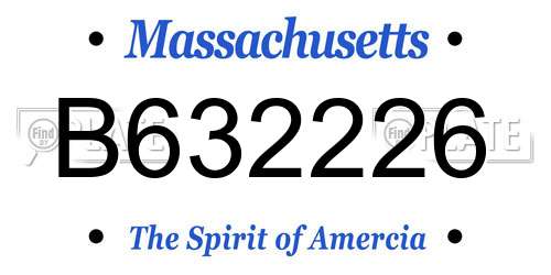 B632226 Massachusetts License Plate