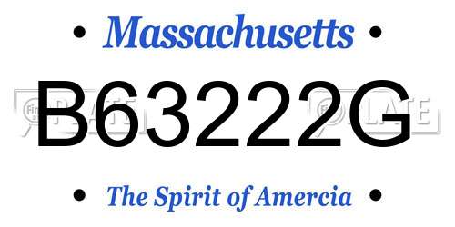 B63222G Massachusetts License Plate