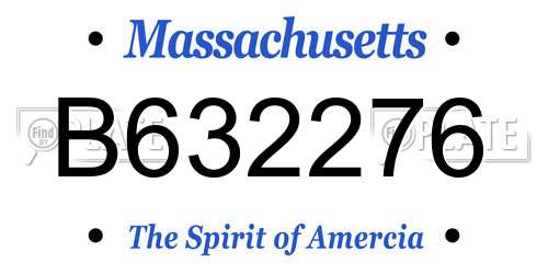 B632276 Massachusetts License Plate