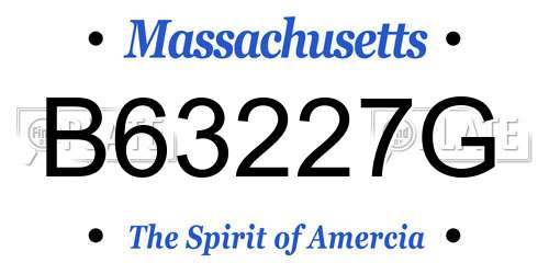 B63227G Massachusetts License Plate