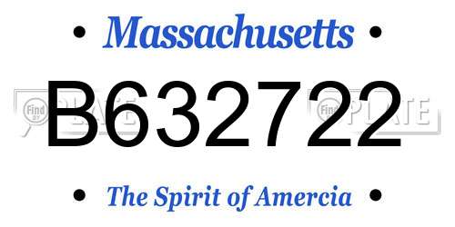 B632722 Massachusetts License Plate