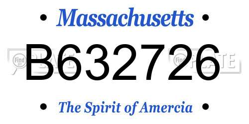 B632726 Massachusetts License Plate