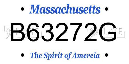 B63272G Massachusetts License Plate