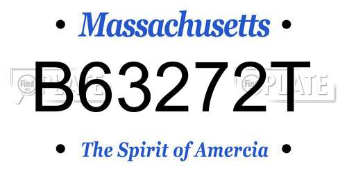 B63272T Massachusetts License Plate