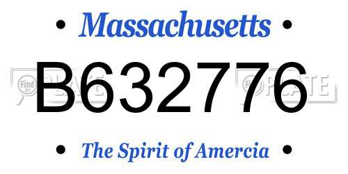B632776 Massachusetts License Plate