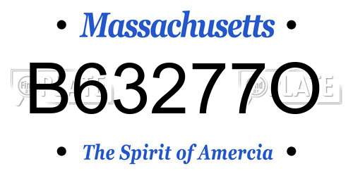 B63277O Massachusetts License Plate