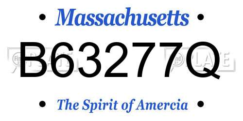 B63277Q Massachusetts License Plate