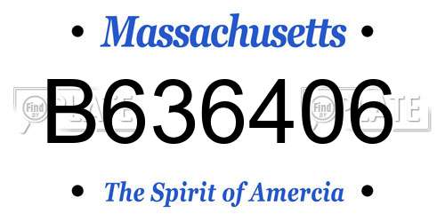 B636406 Massachusetts License Plate
