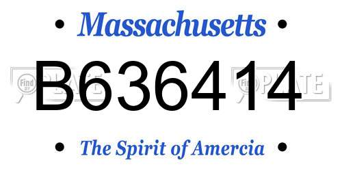 B636414 Massachusetts License Plate