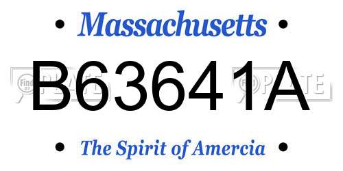 B63641A Massachusetts License Plate