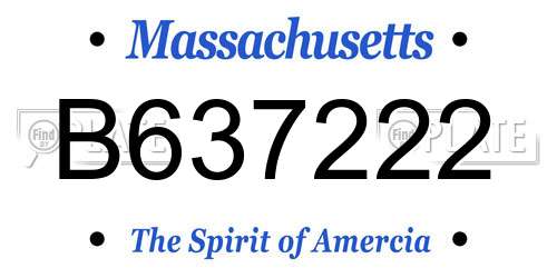 B637222 Massachusetts License Plate