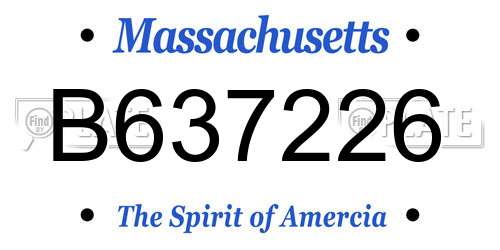 B637226 Massachusetts License Plate
