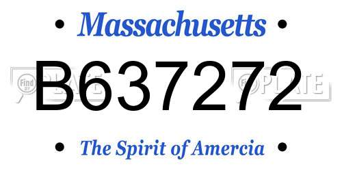 B637272 Massachusetts License Plate