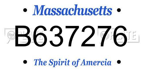 B637276 Massachusetts License Plate