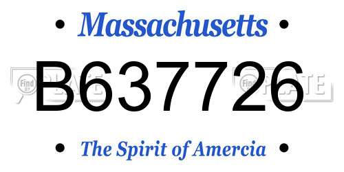 B637726 Massachusetts License Plate