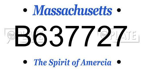 B637727 Massachusetts License Plate