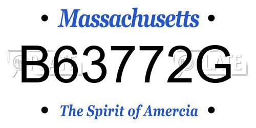 B63772G Massachusetts License Plate