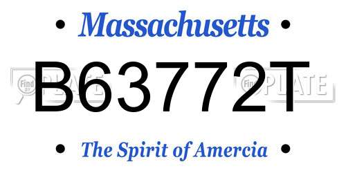 B63772T Massachusetts License Plate