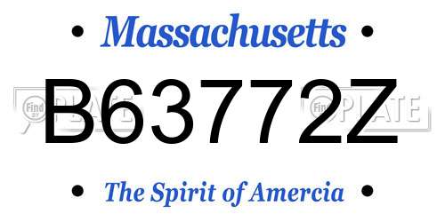 B63772Z Massachusetts License Plate