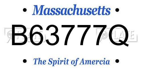 B63777Q Massachusetts License Plate