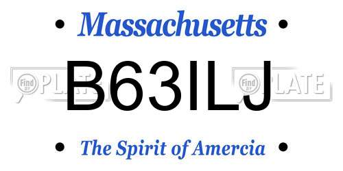 B63ILJ Massachusetts License Plate