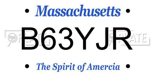 B63YJR Massachusetts License Plate