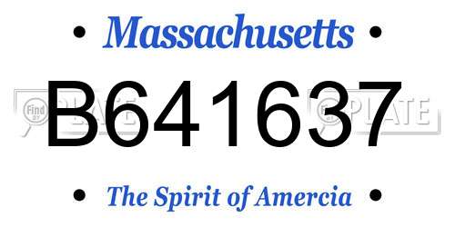 B641637 Massachusetts License Plate