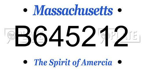 B645212 Massachusetts License Plate
