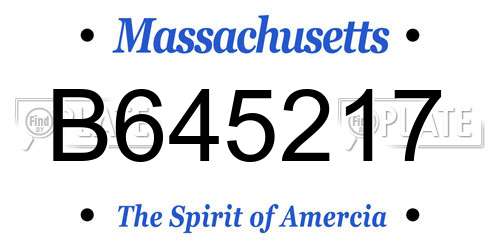 B645217 Massachusetts License Plate