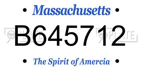 B645712 Massachusetts License Plate