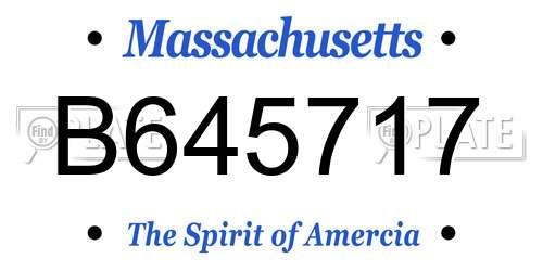B645717 Massachusetts License Plate