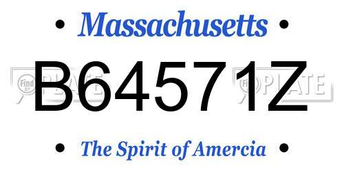 B64571Z Massachusetts License Plate