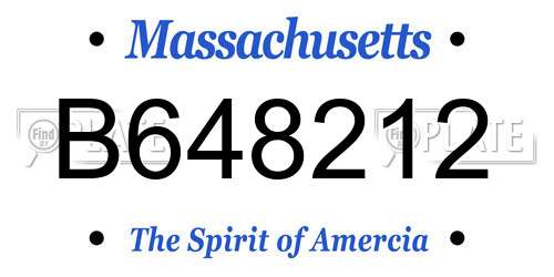 B648212 Massachusetts License Plate