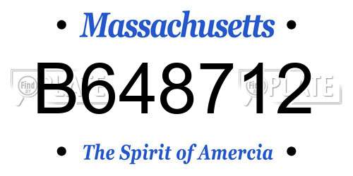 B648712 Massachusetts License Plate