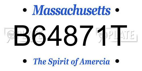 B64871T Massachusetts License Plate