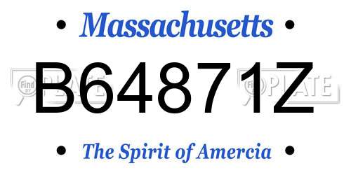 B64871Z Massachusetts License Plate