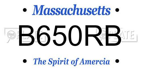 B650RB Massachusetts License Plate