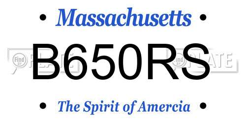 B650RS Massachusetts License Plate