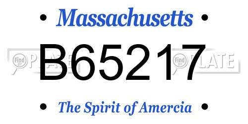 B65217 Massachusetts License Plate