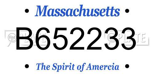 B652233 Massachusetts License Plate