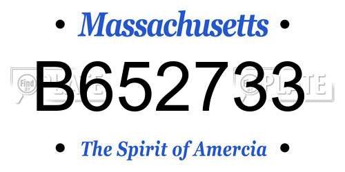 B652733 Massachusetts License Plate