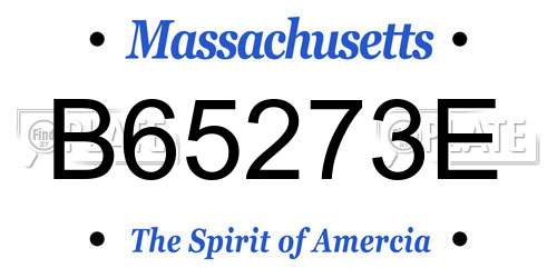 B65273E Massachusetts License Plate