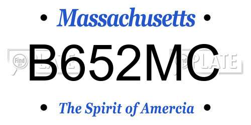 B652MC Massachusetts License Plate
