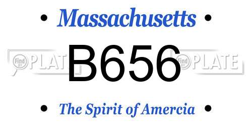 B656 Massachusetts License Plate