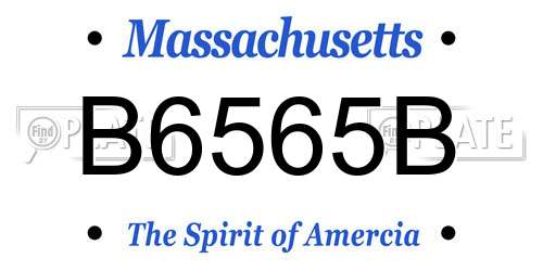 B6565B Massachusetts License Plate